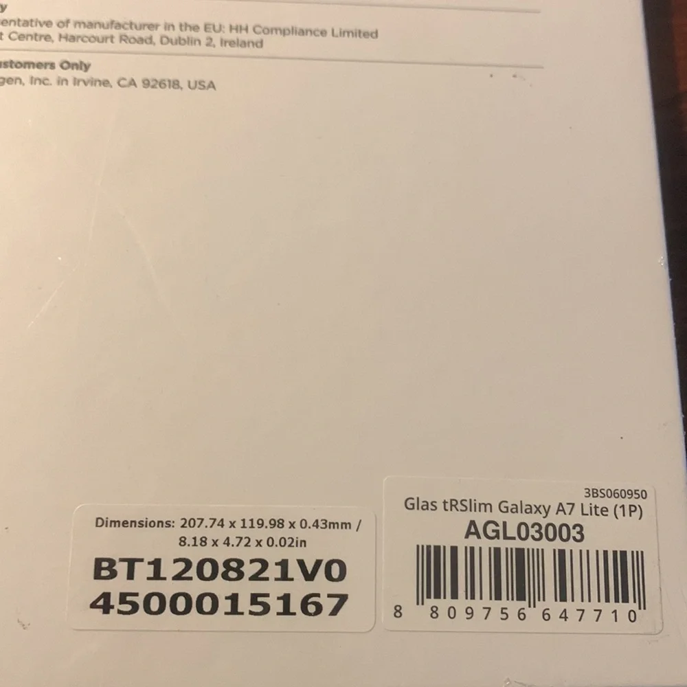 NWT Spigen GLAStR Slim 9H screen protector for Galaxy A7 Lite WI-FI and A7 Lite